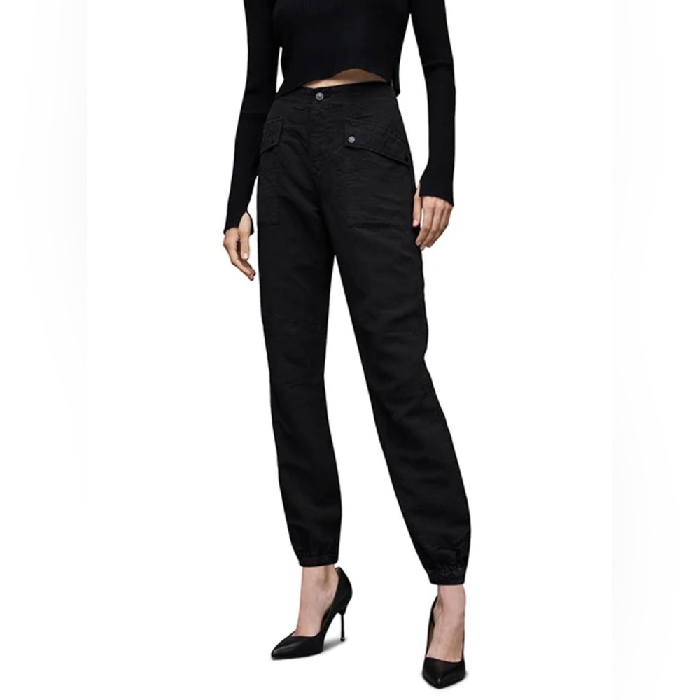 All saints Val black cargo jogger us 10 nwt